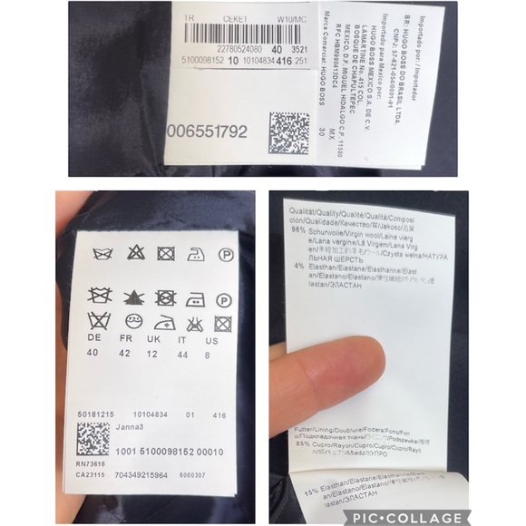 Hugo Boss Janna3 Black/Graphite Gray Fitted Blazer Suit Jacket 96% Wool Size 8 - Picture 10 of 17